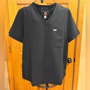 FIGS Technical Collection Scrub Top Women's XXL Black One Pocket FW1000